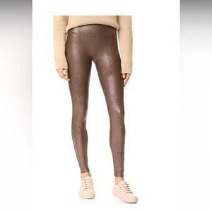 Spanx “bronzed brown” faux leather legging. NEVER WORN. Small